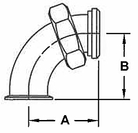 90º Clamp x Plain Bevel Seat with Hex Nut Elbows-2