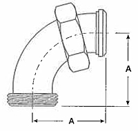 Threaded Bevel Seat x Plain Bevel Seat with Hex Nut 90º Elbows-2