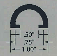 3/4 in Half Round Snap-On (AR552)