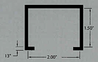 1-1/2 in x 2 in Guide Rail Snap-On (AR526)