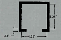 1-1/4 in x 1-1/4 in Guide Rail Snap-On (AR530)