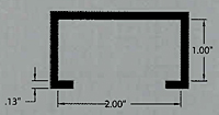 1 in x 2 in Guide Rail Snap-On (AR531)