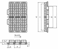 Uni® 821-PRR Straight Running Plastic Chains with Pressure Reduction Rollers-2