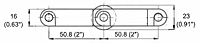 M5033 Roller Top 2 in Dimensions